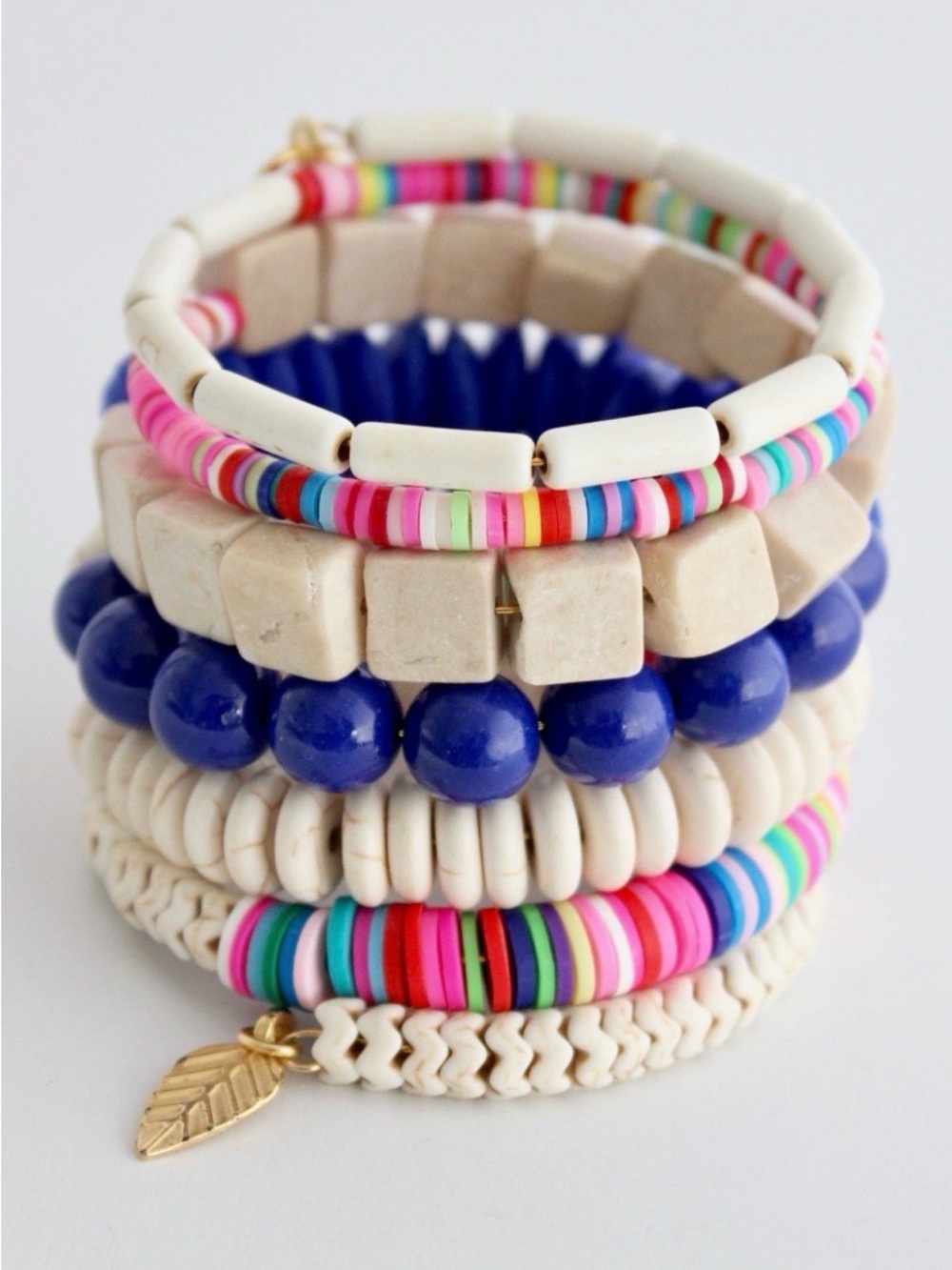 david aubrey WRAP BRACELET IN BLUE, PINK, & WHITE NWOT